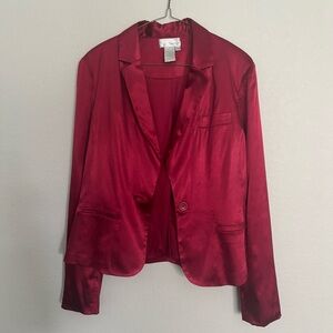 Spiegel Red Satin Blazer Jacket
